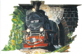 Holzschnitzer in der Modellbahn Wiehe