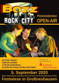 Biker Gottesdienst und Bozz-Rock-City Konzert
