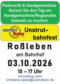 Unstrutbahnfest mit Flohmarkt, Handgemachtes, Regionales