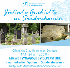 Öffentliche Stadtführung in Sondershausen "Mikwe, Synagoge, Stolpersteine - Jüdische Geschichte
