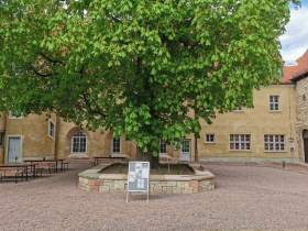 Belebtes Kloster: Gemütliche Kaffeetafel im Klausurhof