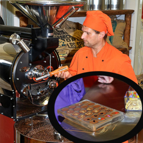 Schokoladentaler gießen und Kaffee rösten ......