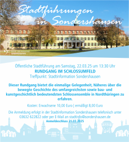 Öffentliche Stadtführung Sondershausen: Rundgang im Schlossumfeld