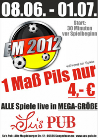EM-Live-Übertragung in MEGA-GRÖßE @ SU’S PUB